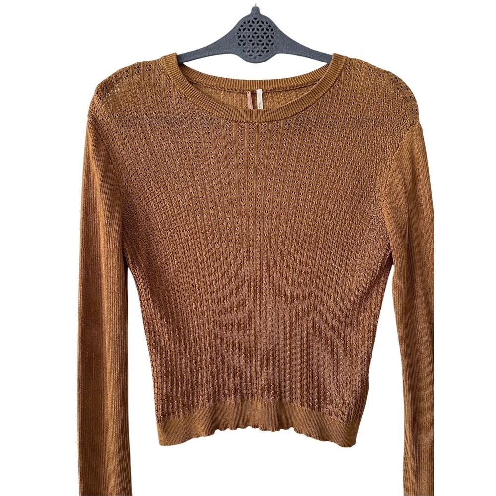 Free‎ People Bronze Lightweight Sheer Sweater Small